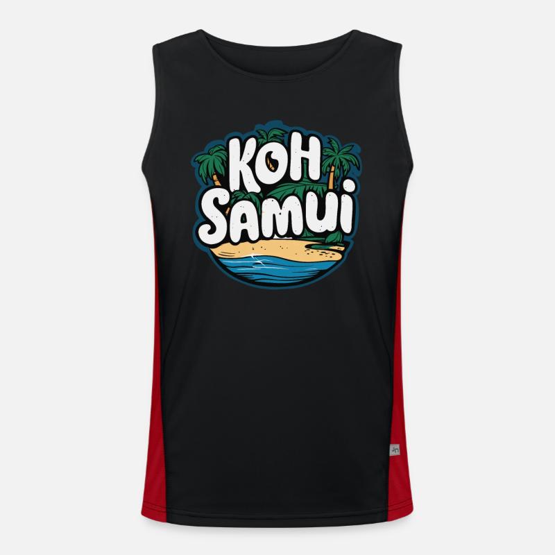 Koh Samui souvenir beach paradise Men's Functional Contrast Tank Top 