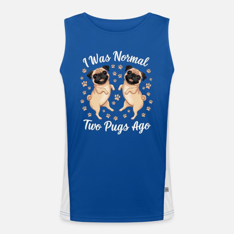 Ich War Normal Vor Zwei Möpsen Funktionelles Kontrast-Tank Top für Männer 