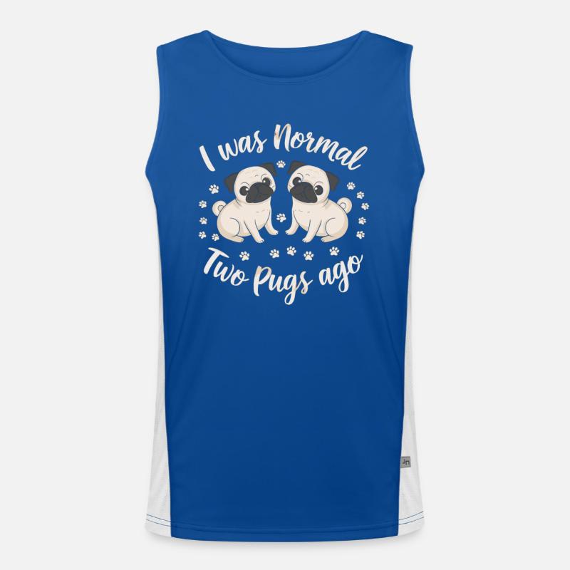 Ich War Normal Vor Zwei Möpsen Funktionelles Kontrast-Tank Top für Männer 