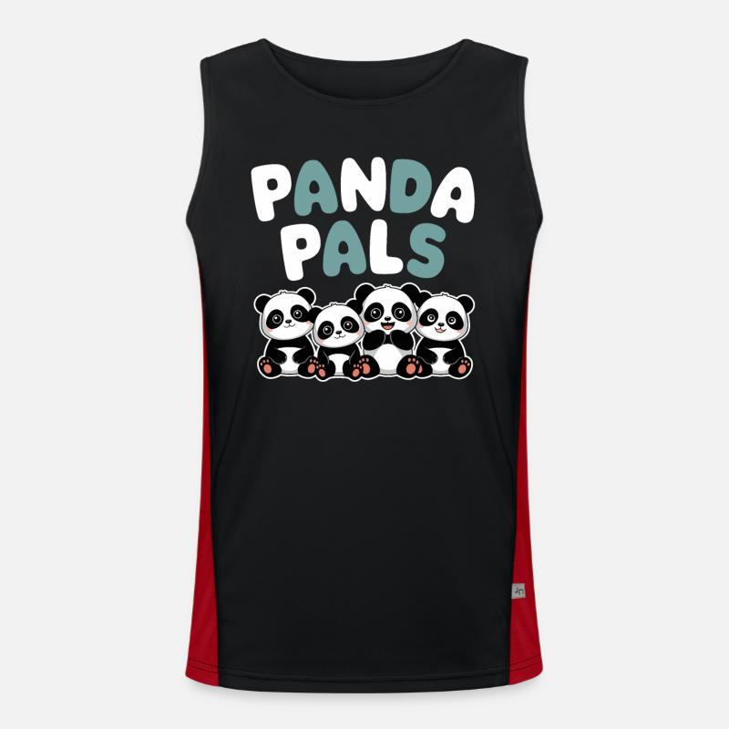 Panda Group Design Panda Pals - Men's Functional Contrast Tank Top - black/red