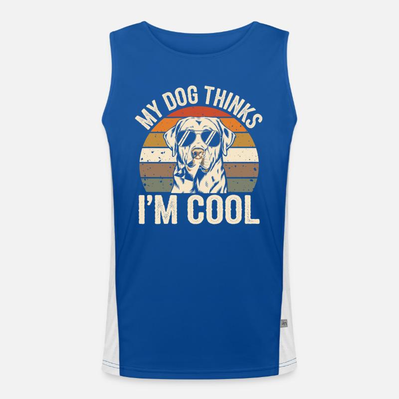 Labrador Retriever Mein Hund Denkt Das Ich Cool Funktionelles Kontrast-Tank Top für Männer 