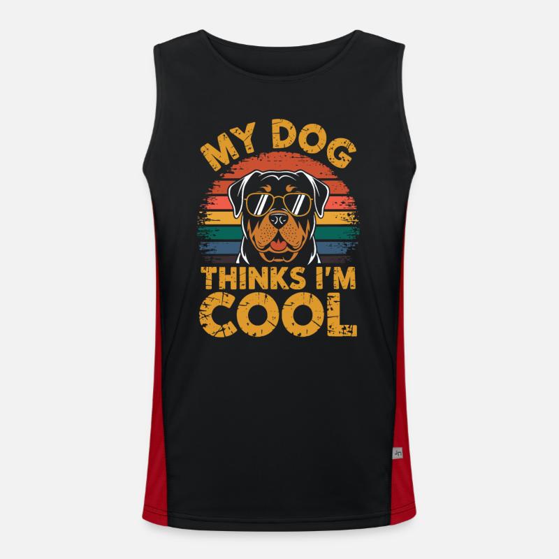 Rottweiler My dog thinks I'm cool Men's Functional Contrast Tank Top 