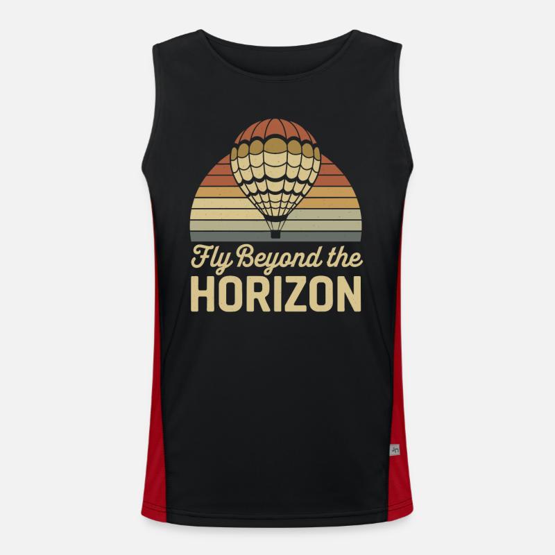 Fliege Jenseits des Horizonts Heißluftballon Funktionelles Kontrast-Tank Top für Männer 