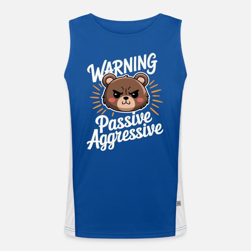 Beware Passive Aggressive Bear Comic Men's Functional Contrast Tank Top 