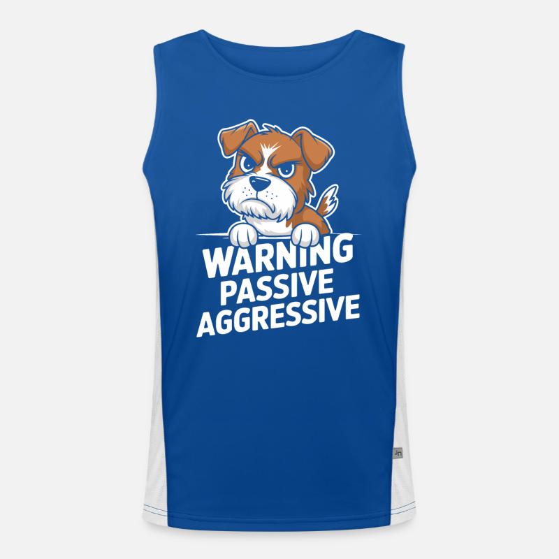 Warning Passive Aggressive Hund Funktionelles Kontrast-Tank Top für Männer 