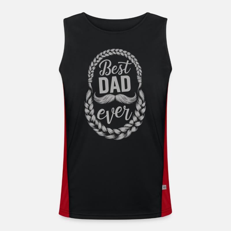 Best Dad Ever with Mustache Motif Men's Functional Contrast Tank Top 