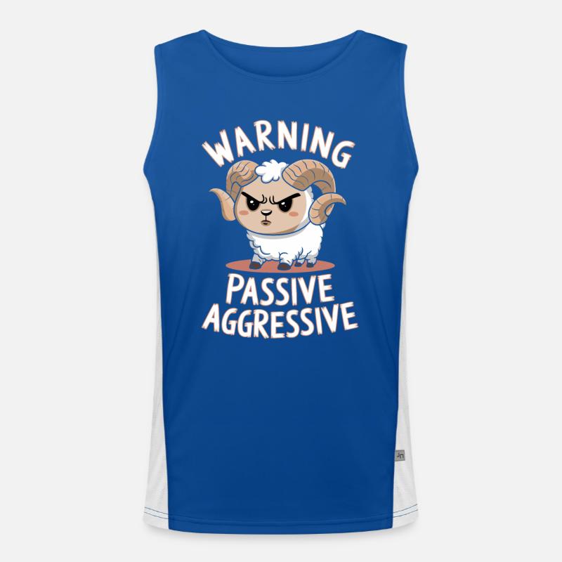 Warning Passive Aggressive Funktionelles Kontrast-Tank Top für Männer 