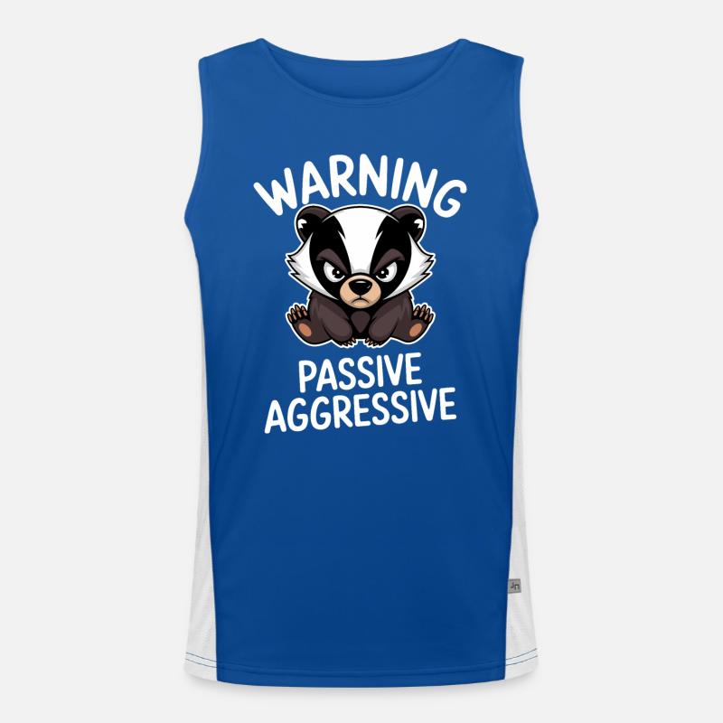Warning Passive Aggressive Dachs Funktionelles Kontrast-Tank Top für Männer 