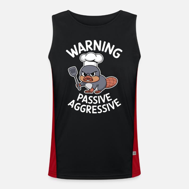 Beware Passive Aggressive Cook - Men's Functional Contrast Tank Top  - black/red