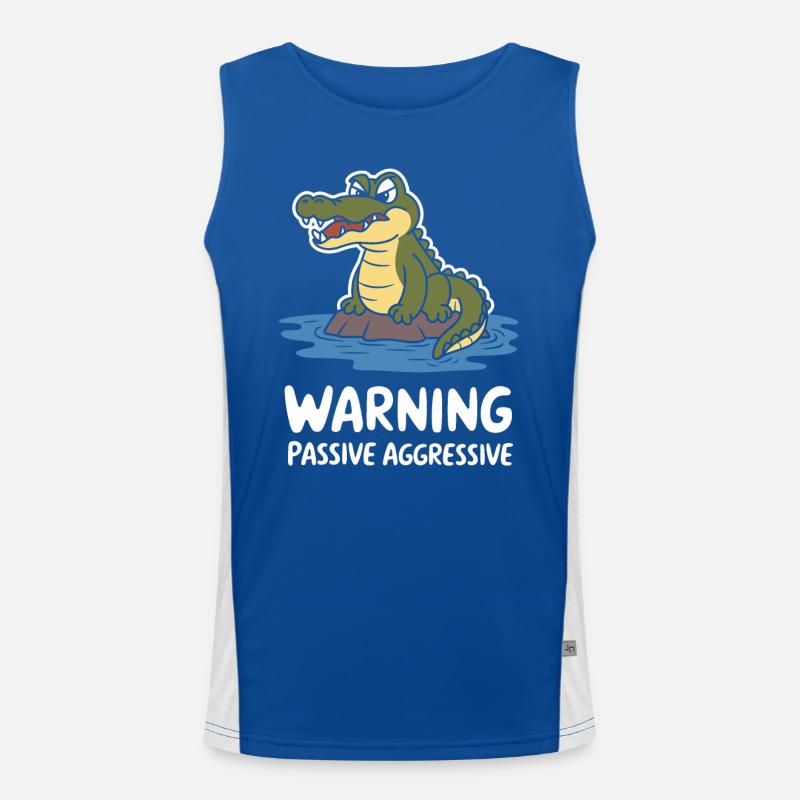 Warnung Passiv Aggressiv Krokodil Witzig Funktionelles Kontrast-Tank Top für Männer 