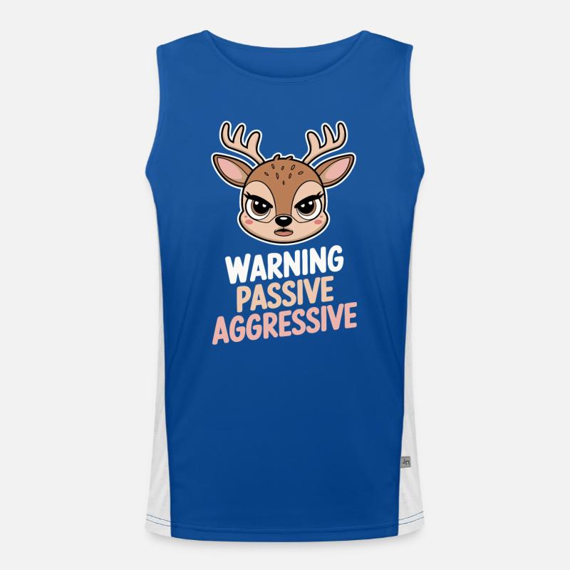 Caution Passive Aggressive Deer Men's Functional Contrast Tank Top 