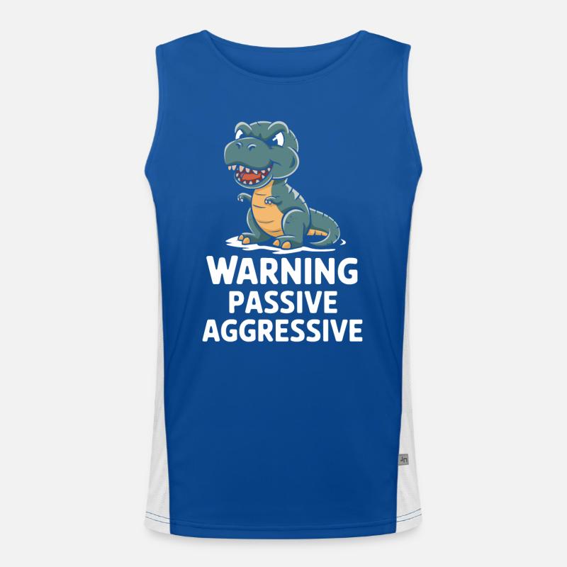 Attention Passive Aggressive Dinosaur Men's Functional Contrast Tank Top 