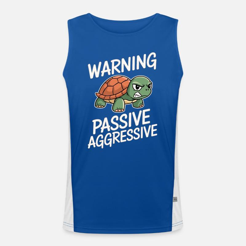Warnung Passive Aggressive Schildkröte Funktionelles Kontrast-Tank Top für Männer 