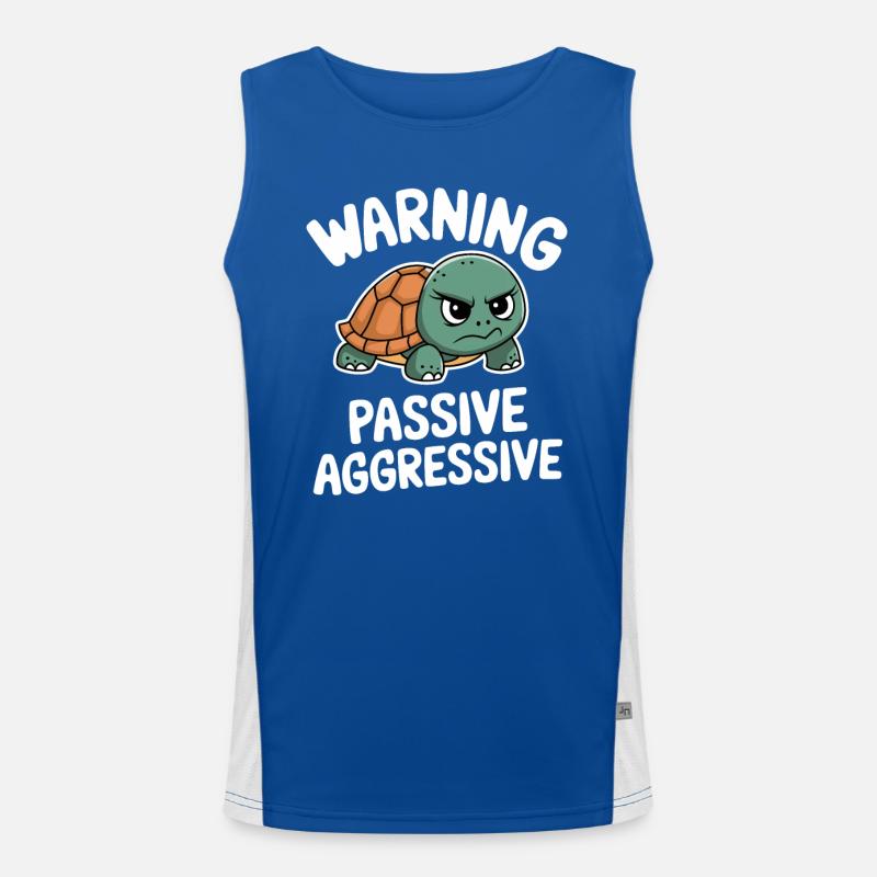 Warnung Passive Aggressive Schildkröte Funktionelles Kontrast-Tank Top für Männer 