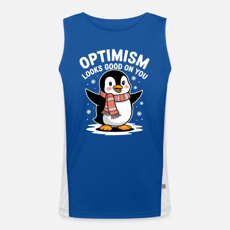 L’optimisme vous fait du bien Pingouin Hiver Débardeur respirant contrasté Homme 