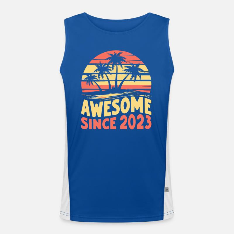Awesome since 2023 birthday Men's Functional Contrast Tank Top 