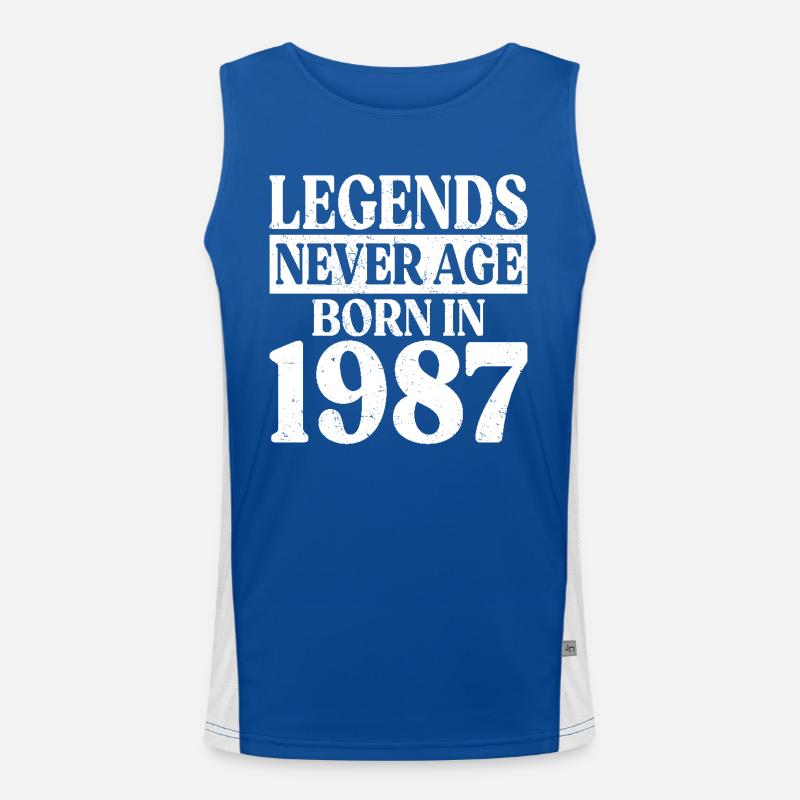 Legends Never Grow Old Birthday 1987 Men's Functional Contrast Tank Top 