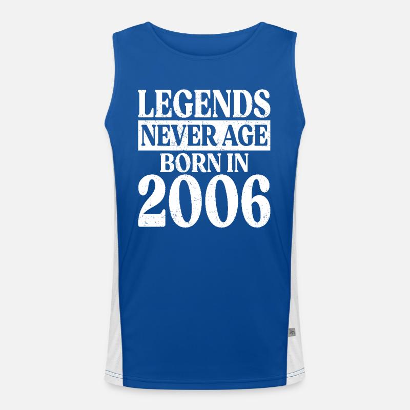 Legenden Werden Nie Alt Geburtstag 2006 Funktionelles Kontrast-Tank Top für Männer 