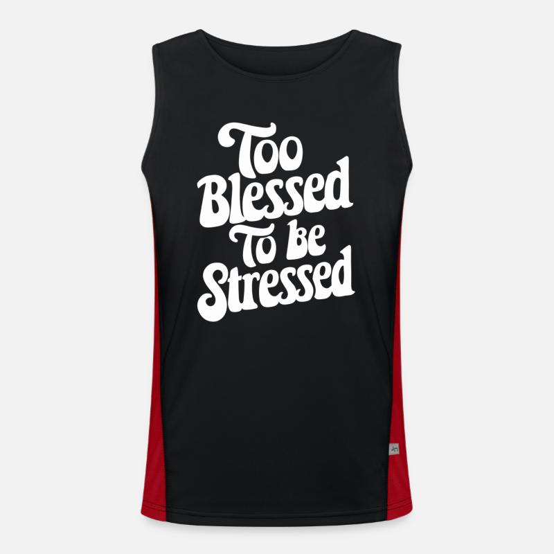 Too to be stressed - Men's Functional Contrast Tank Top - black/red
