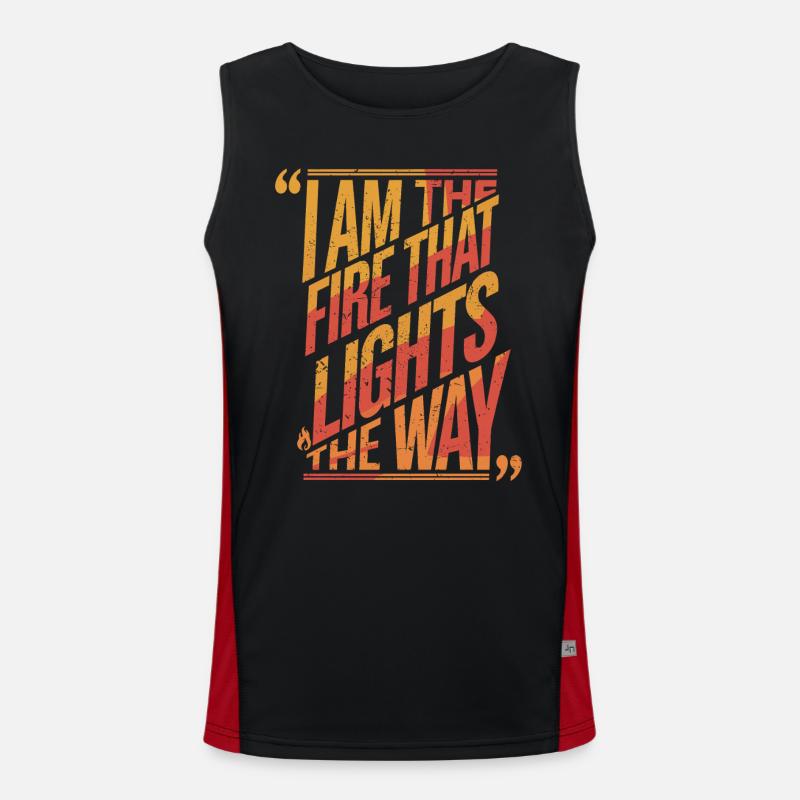 Ich Bin Das Feuer Leo Charakter Sternzeichen Funktionelles Kontrast-Tank Top für Männer 