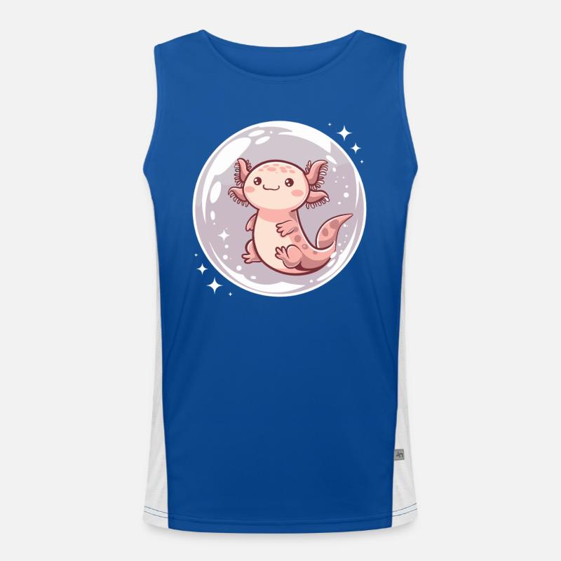 Escapades imaginatives avec Cute Axolotl dans le Débardeur respirant contrasté Homme 