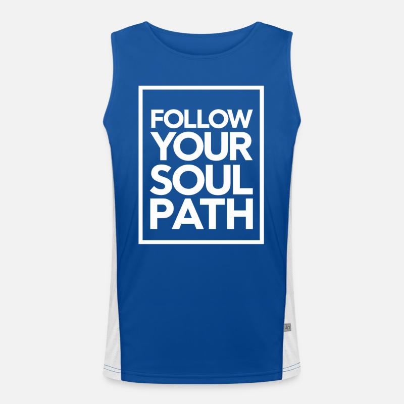 Follow Your Soul Path Inspiring Men's Functional Contrast Tank Top 
