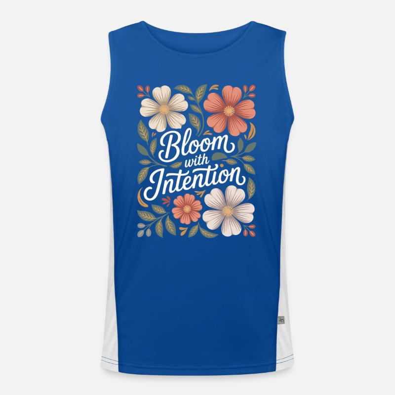 Blühe Mit Absicht Boho Blumen Vintage Funktionelles Kontrast-Tank Top für Männer 