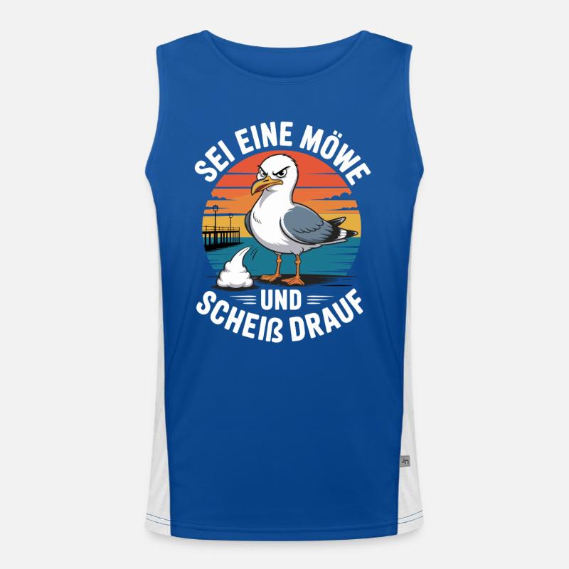 Sei Eine Möwe und Scheiß drauf Funktionelles Kontrast-Tank Top für Männer 