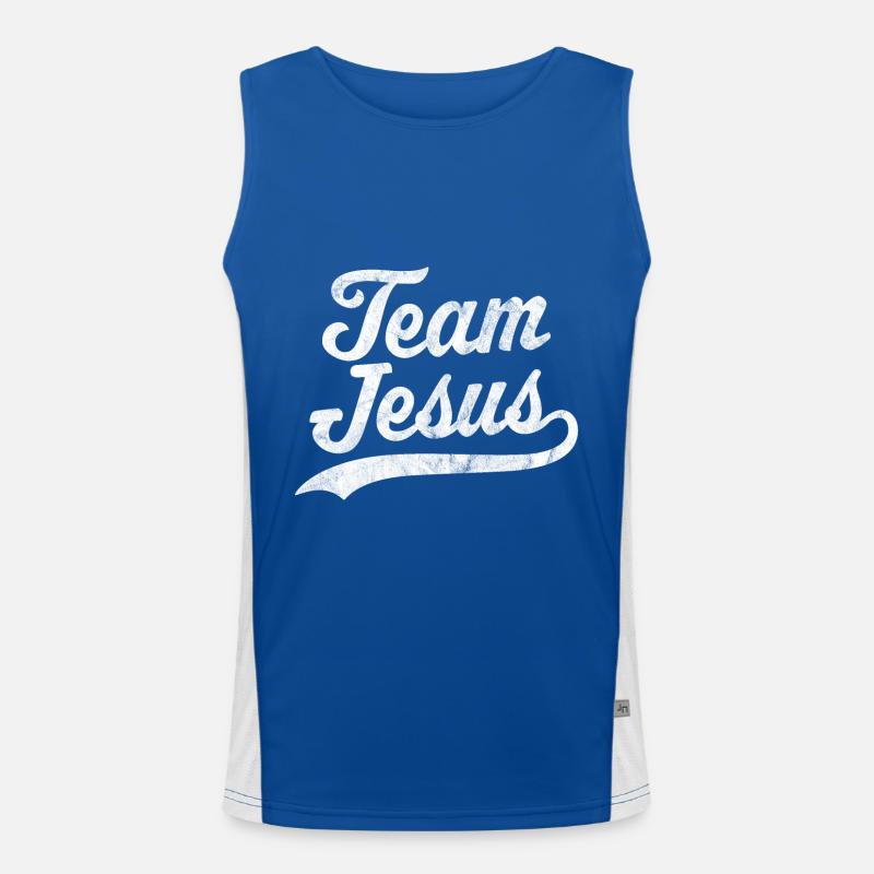 Team Jesus Funktionelles Kontrast-Tank Top für Männer 