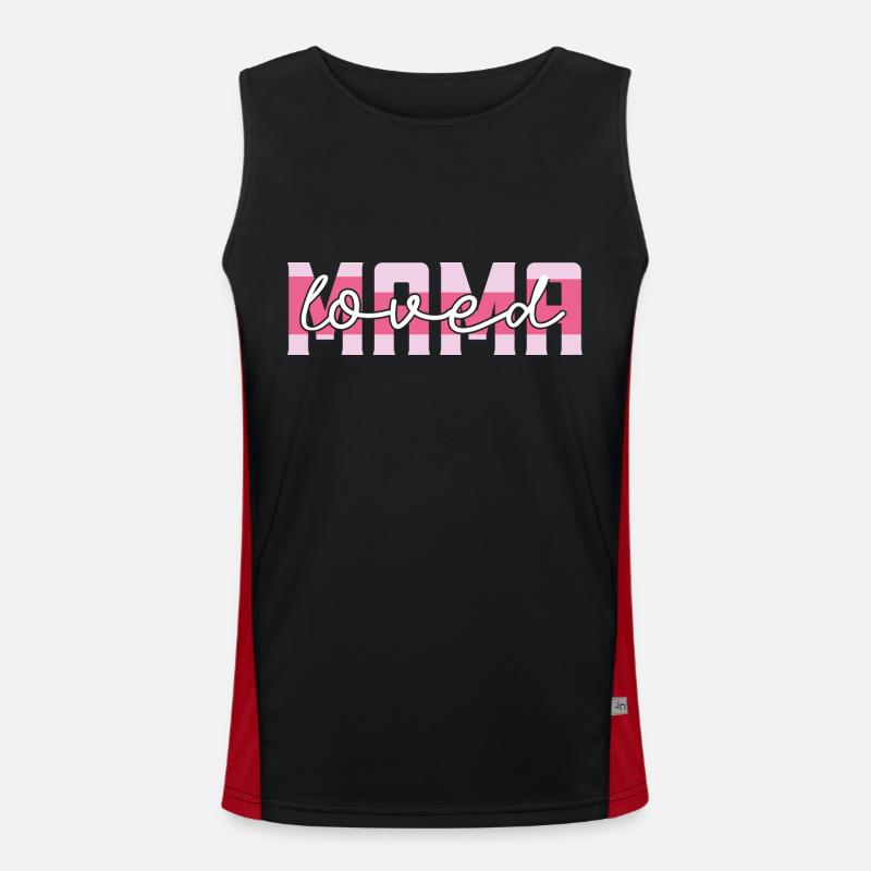 Ich liebe dich, Mama. Ich liebe dich Mama, Geschenk Mama. Funktionelles Kontrast-Tank Top für Männer 