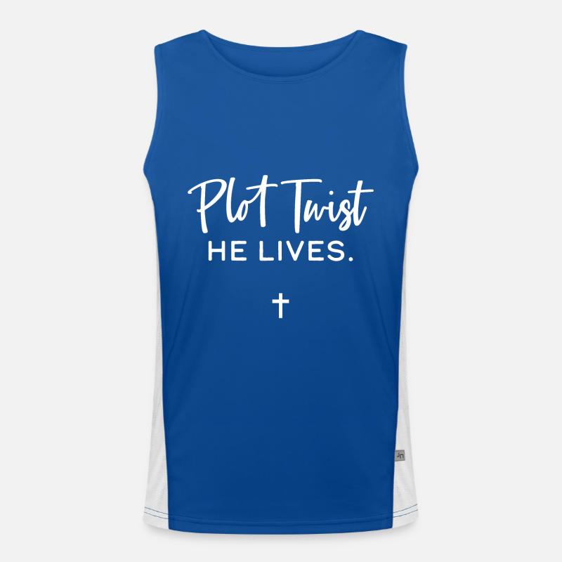 Plot Twist He Lives Men's Functional Contrast Tank Top 