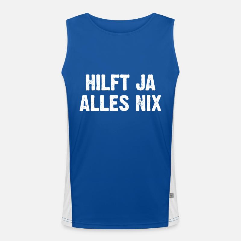 Hilft Ja Alles Nix Funktionelles Kontrast-Tank Top für Männer 