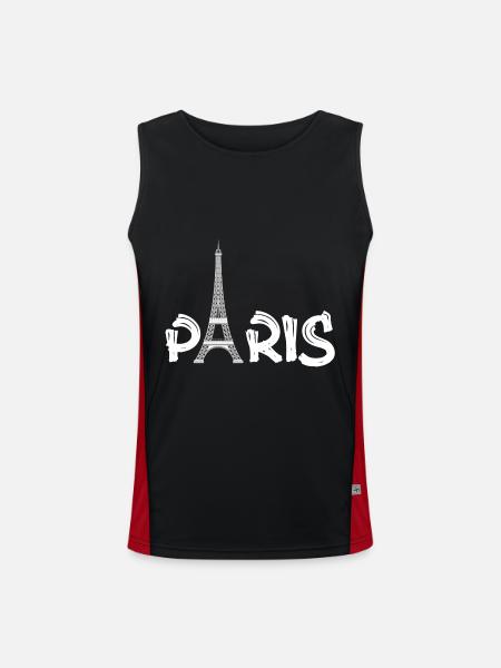 PARIS - Débardeur respirant contrasté Homme  - noir/rouge - Devant