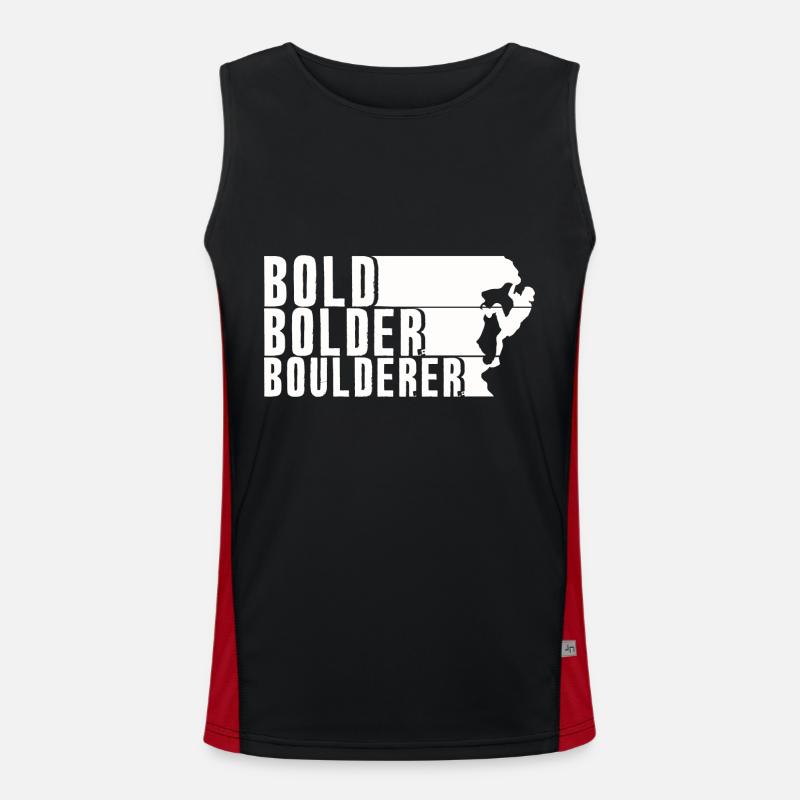 Bold Bolder Boulderer Bouldering Bouldering - Men's Functional Contrast Tank Top  - black/red