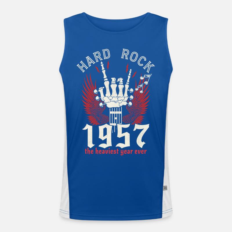Hard Rock Musiker 1957 65 Jahre Jubiläum Funktionelles Kontrast-Tank Top für Männer 