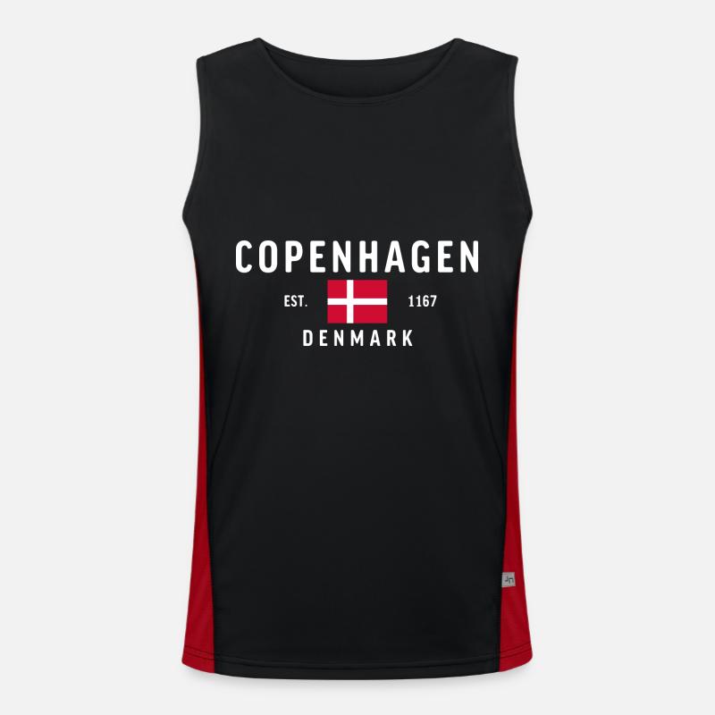Kopenhagen, Dänemark Classic Funktionelles Kontrast-Tank Top für Männer 