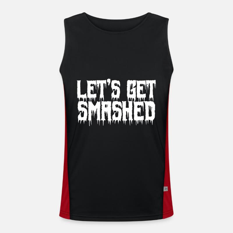Halloween - let's GET Smashed - Men's Functional Contrast Tank Top  - black/red