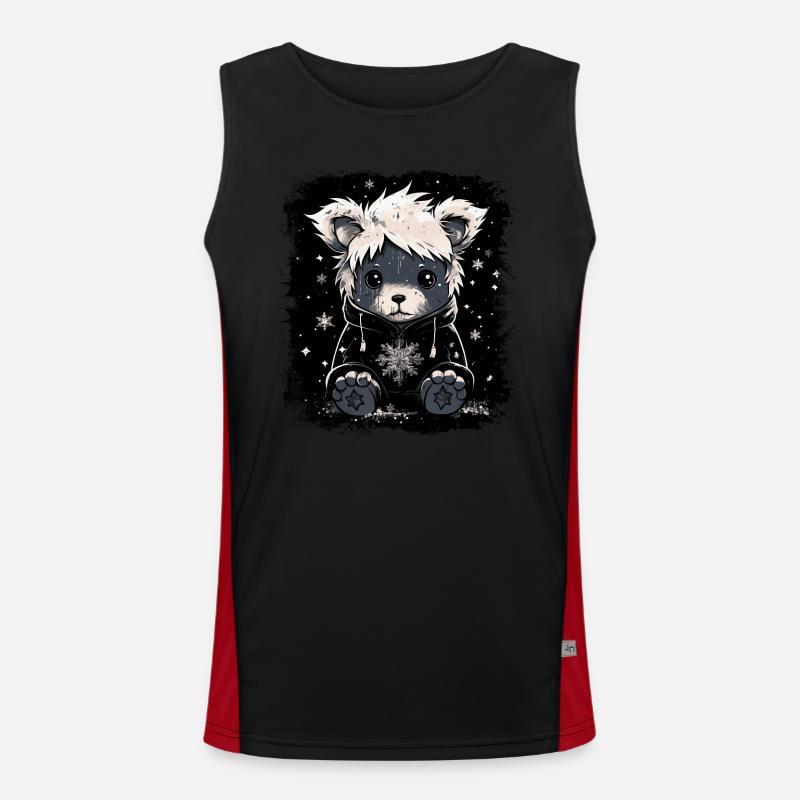 Niedlicher Emo Teddybär Funktionelles Kontrast-Tank Top für Männer 