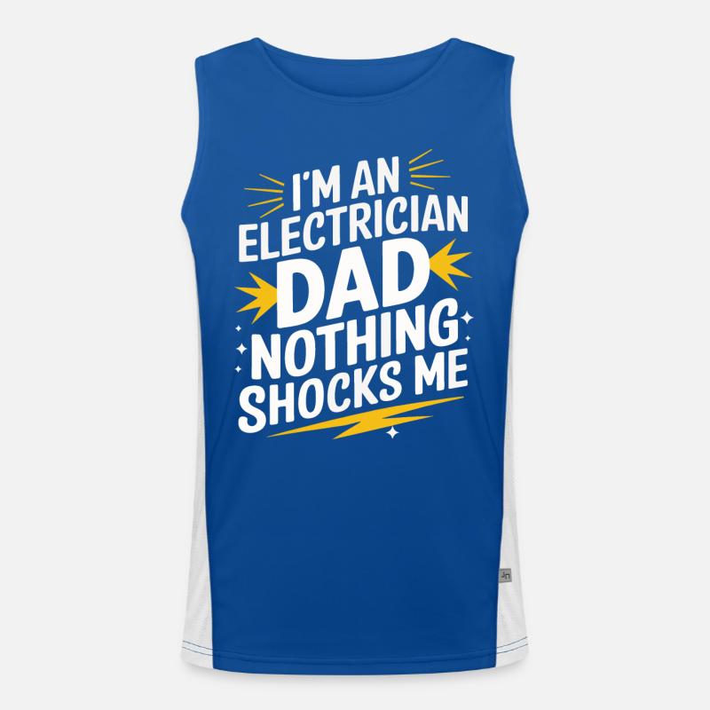 Electrician Electronics Technician Craftsman Profession Saying Men's Functional Contrast Tank Top 