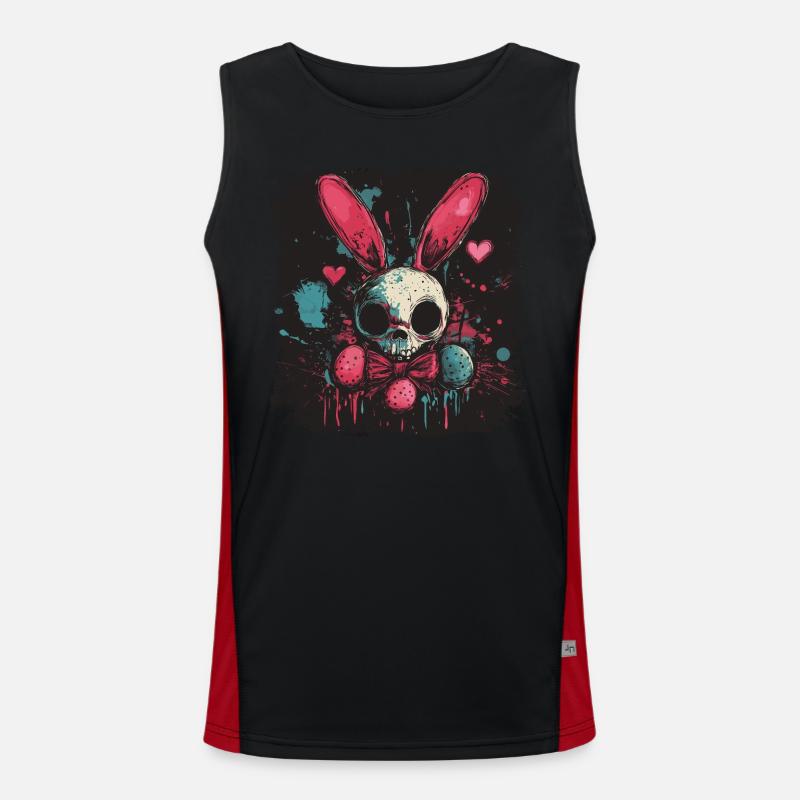 Mignon lapin de Pâques effrayant Débardeur respirant contrasté Homme 