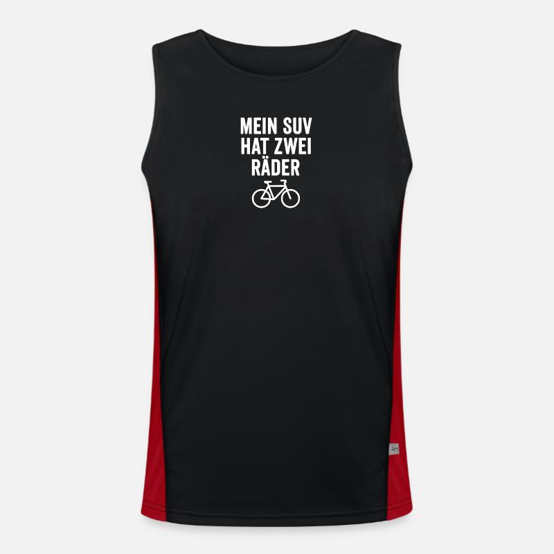 My SUV has two wheels - Men's Functional Contrast Tank Top - black/red