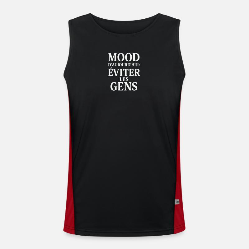 Today's mood: avoid people - Men's Functional Contrast Tank Top  - black/red