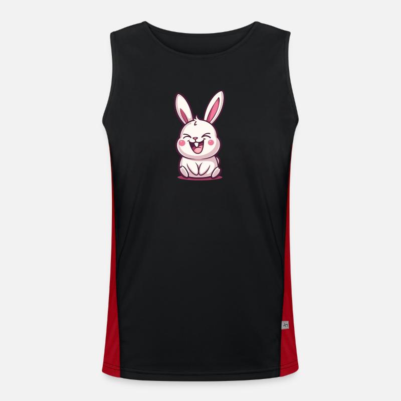 Lapin content, lapin qui rigole Débardeur respirant contrasté Homme 