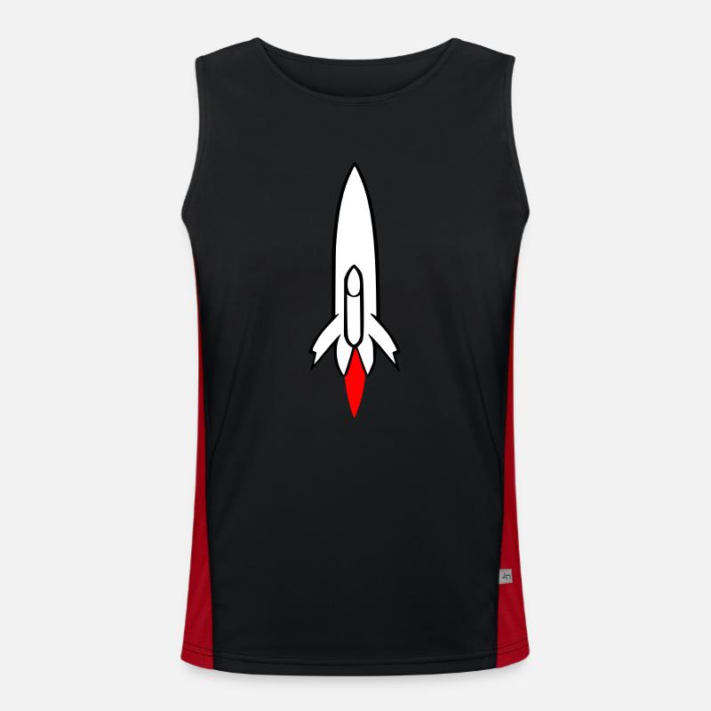 Spacecraft Rocket Space Space Flight Vector Men's Functional Contrast Tank Top 