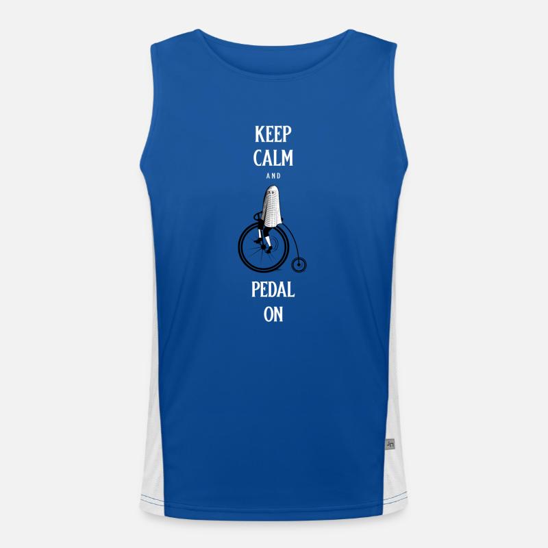 Keep Calm and Pedal on Funktionelles Kontrast-Tank Top für Männer 