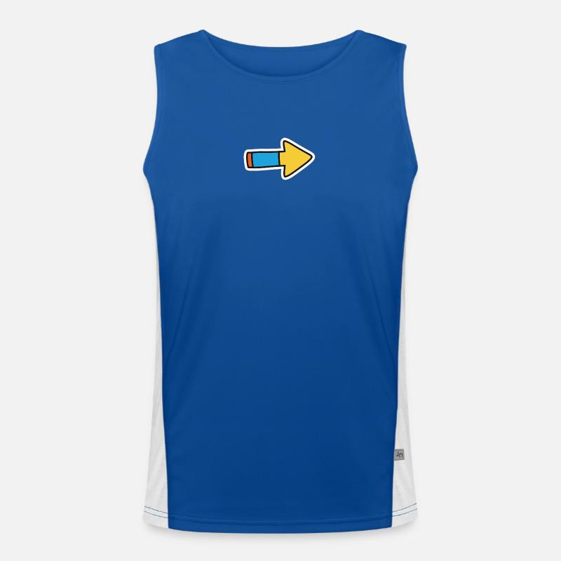 Comic Pfeil Richtung Rechts Funktionelles Kontrast-Tank Top für Männer 