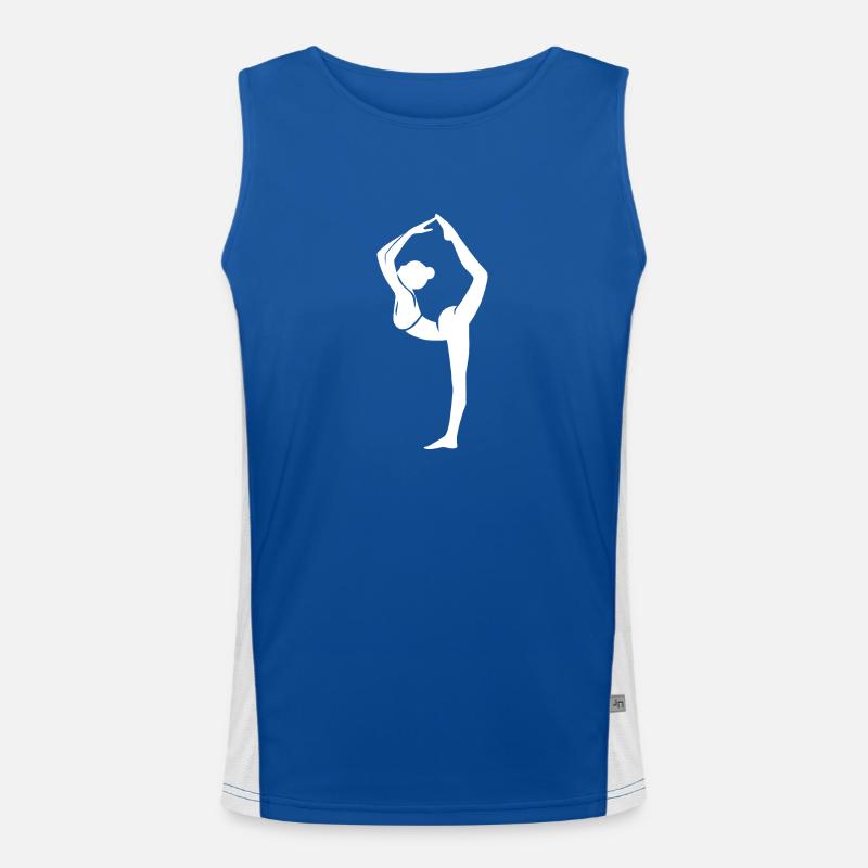 Artful Yoga Pose Stretching with Ease Men's Functional Contrast Tank Top 