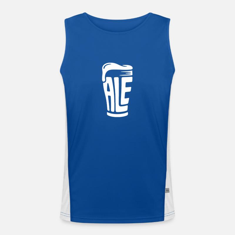 Ale - Lustiges Bier Logo Funktionelles Kontrast-Tank Top für Männer 