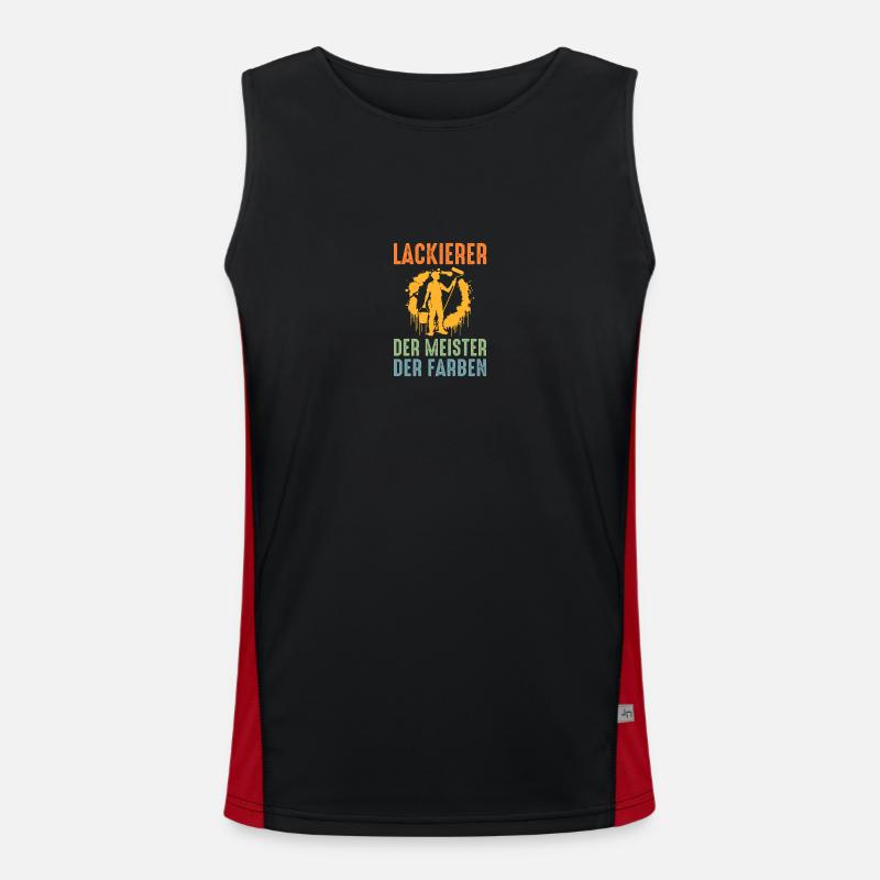 Car Painter Vehicle Painter Painter - Men's Functional Contrast Tank Top  - black/red