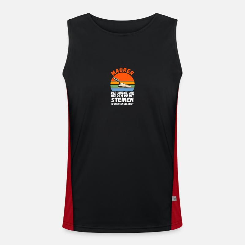 Master Bricklayer Journeyman Bricklayer - Men's Functional Contrast Tank Top - black/red